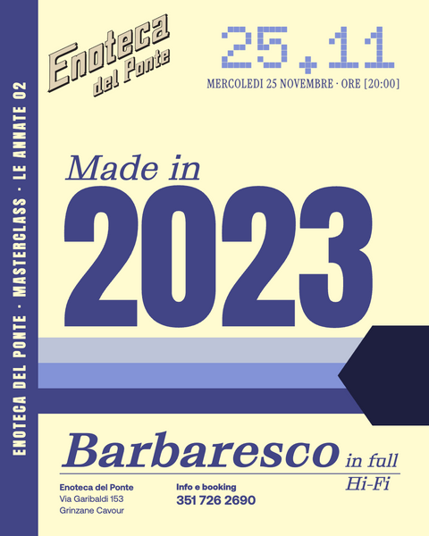 MASTERCLASS BARBARESCO 2023 | Mercoledì 25 novembre 2026 ore 20