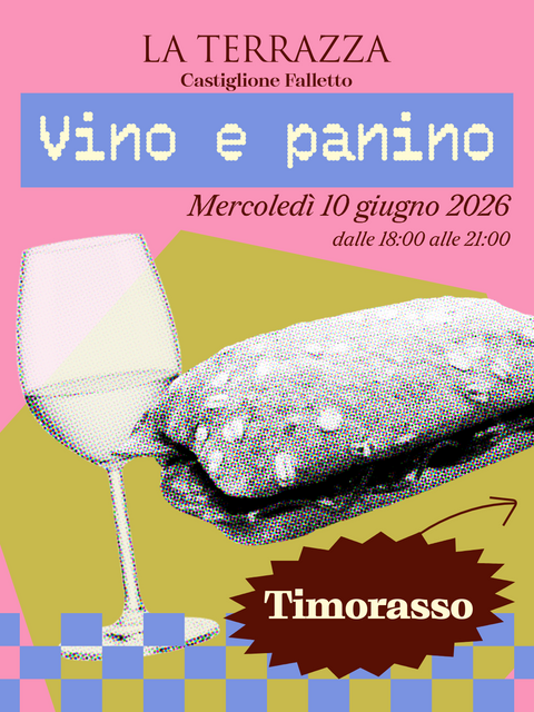 Vino&Panino il Timorasso | Mercoledì 10 giugno 2026 ore 18-21