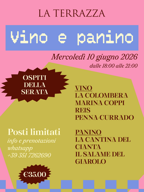 Vino&Panino il Timorasso | Mercoledì 10 giugno 2026 ore 18-21